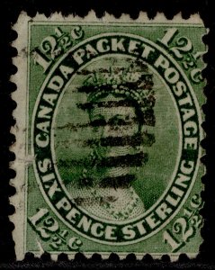 CANADA - Colony of Canada QV SG40, 12½c pale yellow-green, USED. Cat £70.