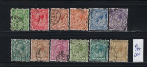 GREAT BRITAIN SCOTT #187-200 1912-1924 GEORGE V DEFINITIVES WMK 35- USED