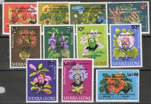 ZAYIX Sierra Leone 300-305, C37-C41 MNH Churchill Overprints. Flowers 072822S71