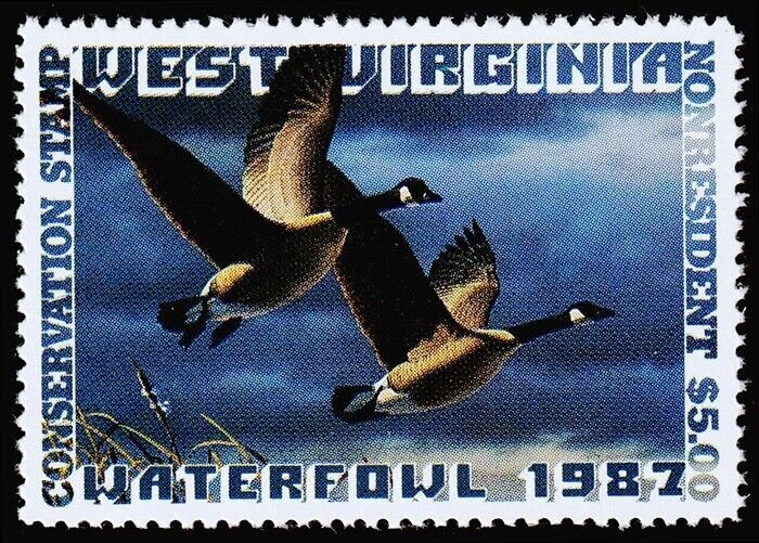 United States - West Virginia Duck Stamp Scott 1 (1987) Mint NH VF, CV $17.50 C