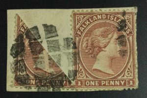 MOMEN: FALKLAND ISLANDS SG #11,11a USED **CERT** LOT #63470