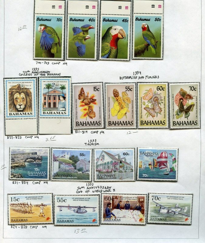 BAHAMAS LOT OF STAMPS   MINT NEVER HINGED & USED --SCOTT VALUE $482.00