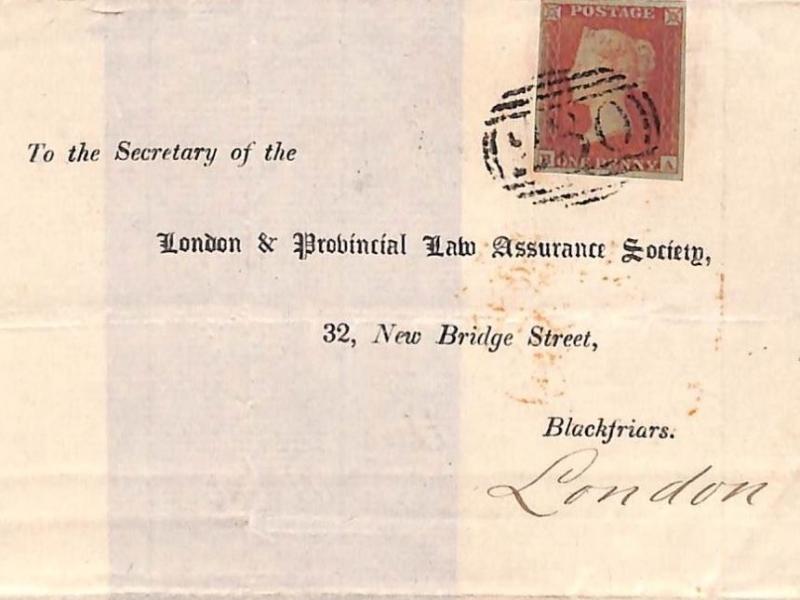 GB SOMERSET *Haselbury Penny Post* Cover 1853 LATE USE London Assurance G44