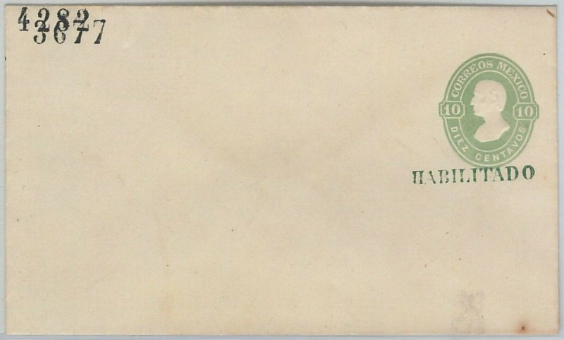 52230 - MEXICO - POSTAL  HISTORY - STATIONERY overprinted HABILITADO - HG # 10c