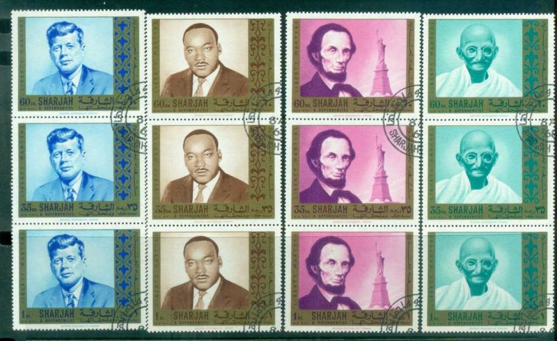 Sharjah 1972 Liberty Martyrs 4x3 Str CTO