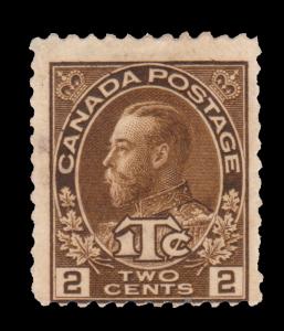 CANADA WAR TAX STAMP 1916. SCOTT # MR4.  USED.