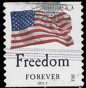 #4639 (45c Forever) 4 Flags Freedom PNC Single #S22222 2012 Used