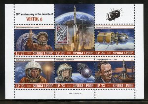 SIERRA LEONE 2023 60th ANNIVERSARY OF THE LAUNCH OF VOSTOK 6 SHEET MINT NH