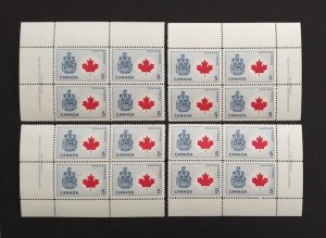 Canada 429A Plate Blocks Matched Set No. 1-1 VF MNH