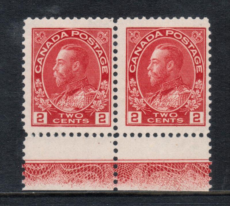 Canada #106 Mint Fine - Very Fine Never Hinged Lathework B Pair