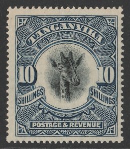 TANGANYIKA 1922 Giraffe 10/- black & deep blue, wmk upright. MNH **.  