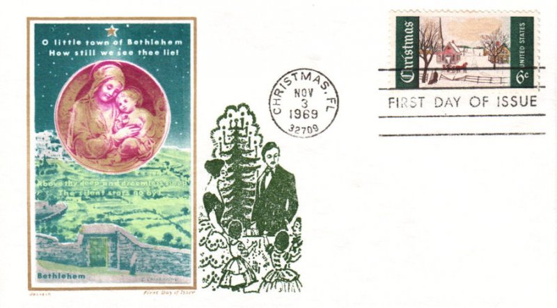 #1384 Winter Sunday Overseas Mailer FDC