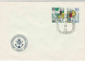 German DDR 1975 Water Service Berlin Lighthouse Cancel + Stamps Cover Ref 30172