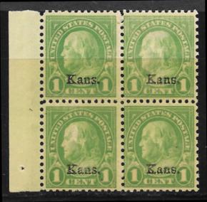 USA 658 mnh 2013 SCV $20.00 block of four - offset on back