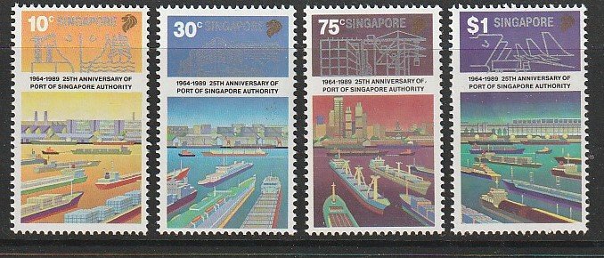 1989 Singapore -Sc 537-40 - 4 singles - MNH VF - Port Authority