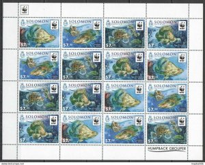 2015 Solomon Islands Fishes Wwf Humpback Grouper #3416-3419 1Sh ** Ls838