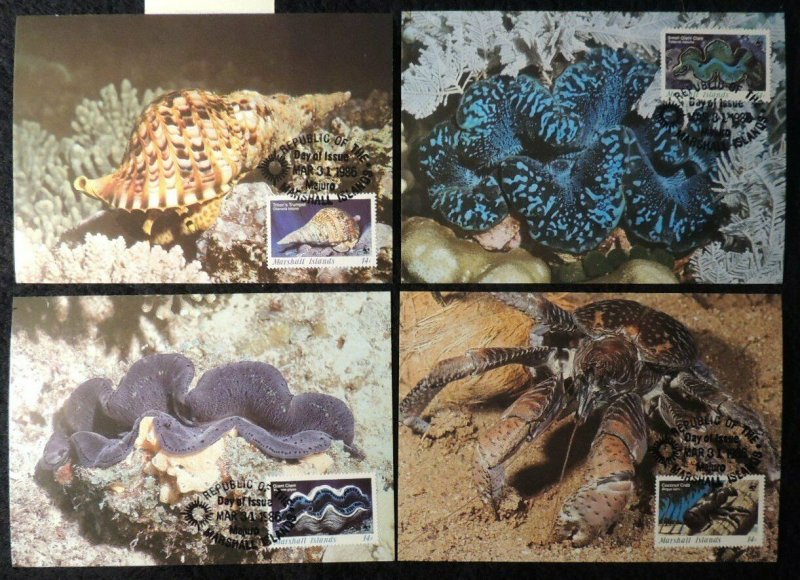 marshall islands 1986 WWF marine life 4 values maxicard superb used 