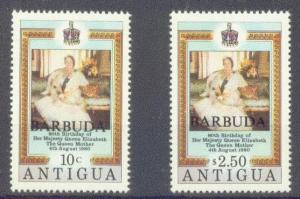BARBUDA  461-62 MNH 1980 Queen Mother 80th Birthday