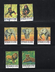 Guinea #753a, 753c, 754a-c, 755a, 755c  VF, Used, Endangered Animals ... 2610048