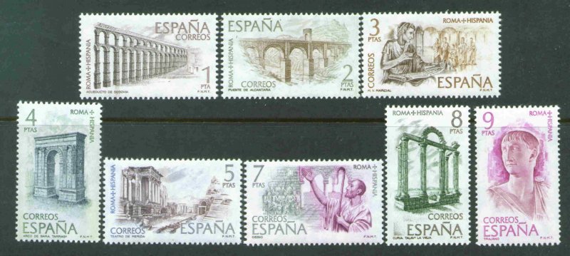 SPAIN Scott 1811-1818, MNH** Roman Architecture set, Edifil 2184-2191