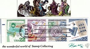 Pugh Designed/Painted Stamp Collecting FDC...28 of 36 created!