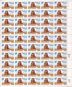 US Stamp - 1989 North Dakota Statehood - 50 Stamp Sheet - Scott #2403