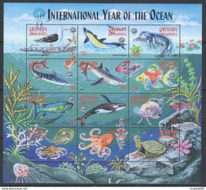 Grenada Grenadines Fauna Fish & Marine Life Year Of Ocean 1Sh ** Pk438