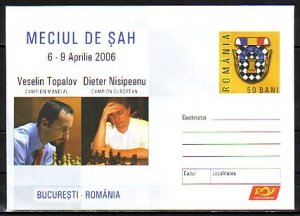 Romania, 2006 issue. Chess Championship Match cachet on a Postal Envelope.