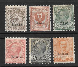 Libya Scott 1-6 Mint short set O/P Italy stamps 2017 CV $28.80