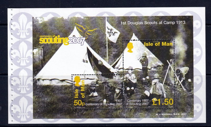 Isle Of Man  2007 -  Scout Centenary - MNH -  Bklt Pane # 1188c