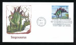 US 3136f Dinosaurs - Stegosaurus UA Fleetwood cachet FDC 