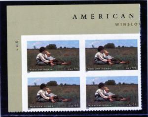 US  4473  Winslow Homer 44c - Plate Block of 4 - MNH - 2010 - S11111  UL