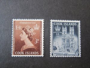 Cook Islands 1953 Sc 145-146 set MNH