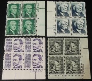 1965-68 Prominent Americans Scott # 1278, 1280-1286 PB's MNH