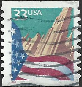 # 3281c USED FLAG AND CITY SMALL DATE