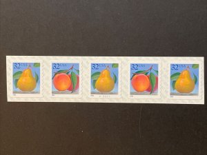 US PNC5 32c Peach and Pear Stamps Sc# 2495-2495A Plate V11111 MNH