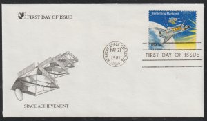 SC# 1914 - (18c) - Space Achievement - Space Shuttle Columbia & Satellite - FDC