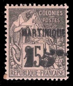 MOMEN: FRENCH COLONIES MARTINIQUE SC #19a 1890 SLANTING 5 MINT OG H LOT #66029