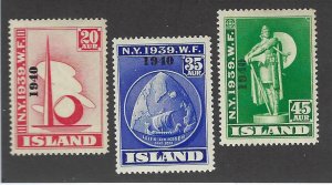 Iceland SC#232-234 Mint F-VF SCV$30.00...great spot!!