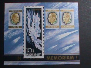 ​HUNGARY-1968 SC#C275  IN MEMORY OF SPACE HEROES- MNH S/S VERY FINE