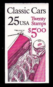 US BK164 MNH 1988 $5.00 Classic Cars Full Booklet Plate #1
