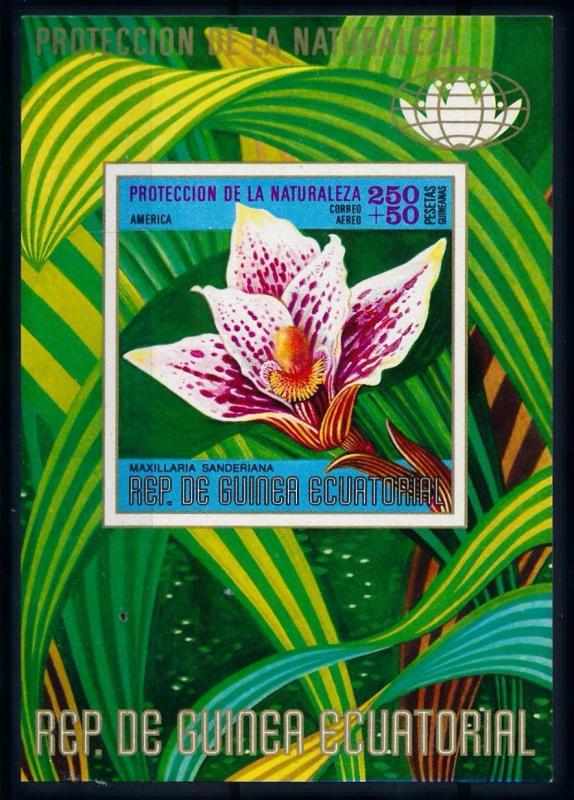 [67163] Equatorial Guinea 1974 Flora Flowers Blumen Orchids Souvenir Sheet MNH