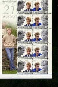 TOKELAU 323 MNH S/S SCV $7.25 BIN $4.50 PRINCE WILLIAM