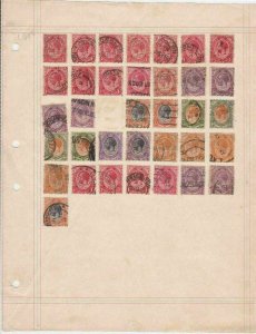 5 PAGES OF EARLY AFRICA STAMPS  LOTS OF CANCELS . REF R 1964