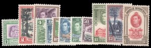 British Honduras #115-126 Cat$180, 1938 George VI, complete set, never hinged