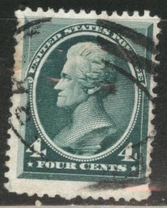 USA Scott 211 Used 1883 stamp perf tips toned at left