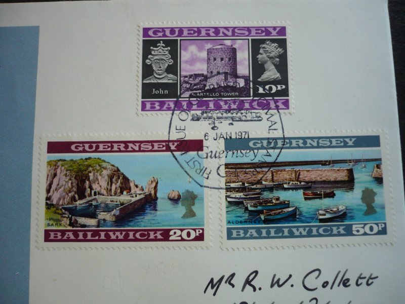 Stamps - Guernsey - Scott# 53-55 - First Day Cover