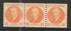 US/Canal Zone 1928-40 Sc# 108 MNH VG/F - Coil strip 3 Hodges