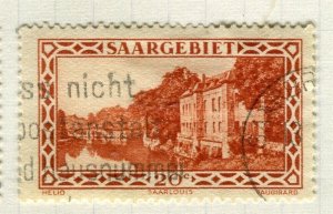 GERMANY; SAAR 1926 early Pictorial issue fine used 20c. value, Postmark