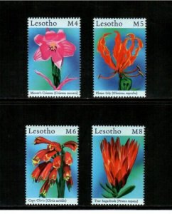 Lesotho 2000 - Flowers - Set of 4 Stamps - Scott #1232-5 - MNH